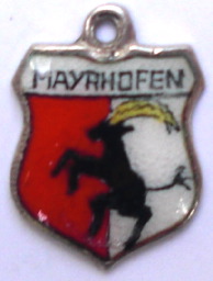 (image for) MAYRHOFEN, Austria- Vintage Silver Enamel Travel Shield Charm
